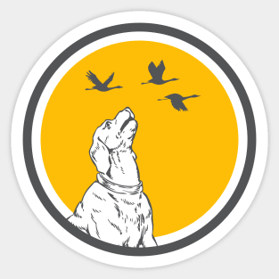 Birdwatcher Pup Design Sticker